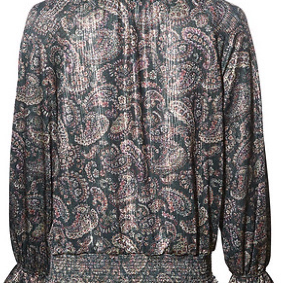 Democracy Ruffled Sleeve Paisley Blouse - Size S - Picture 10 of 14